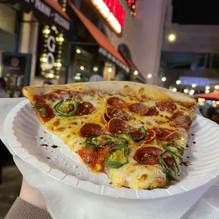 Pepperoni and jalapeno pizza
