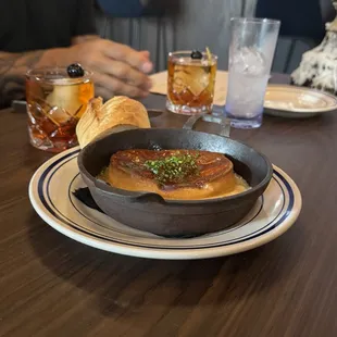 Flaming cheese appetizer