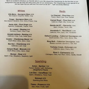 Drink Menu
