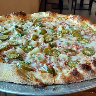 My delicious Hawaiian pizza.