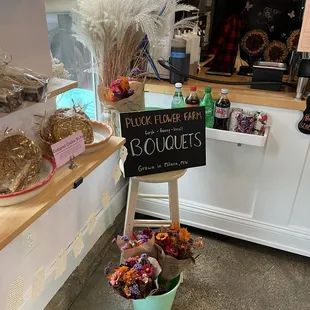 Beautiful bouquets and baked goods