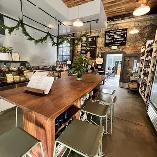the counter and seating area