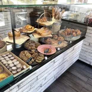 a display of baked goods