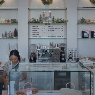 Cookies on display and beverages menu