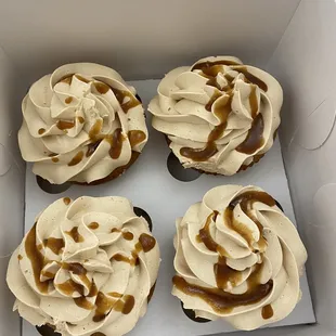 Vanilla cupcake with salted caramel icing