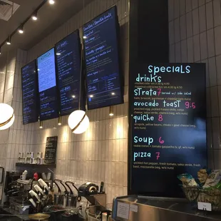 New digital menu board for the day's specials. Very easy to read.