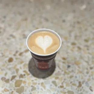 a cup of coffee on a table