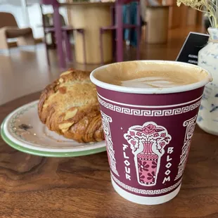 Almond croissant and a latte!