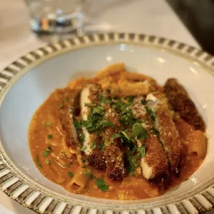 Chicken a la vodka w/ curry