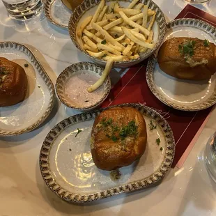 Garlic bread with fries appetizer
