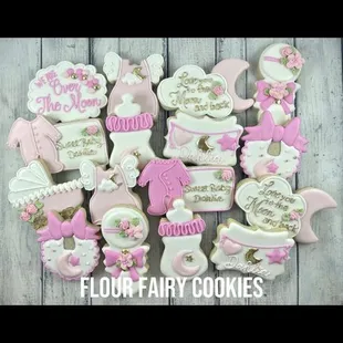 Baby girl shower cookies