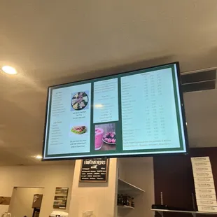 menus on large screen