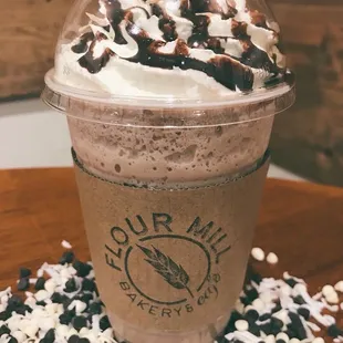 a chocolate milkshake