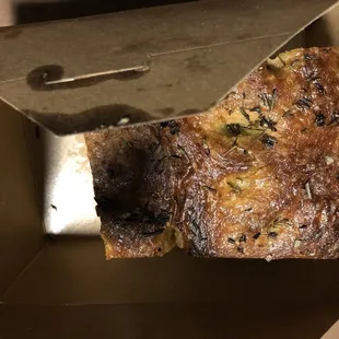 Weird photo of takeout focaccia