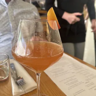 Suzanne's surprise - the Peach, bourbon speciality drink! Such a surprisingly refreshing twist on a dark liquor.