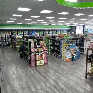 a wide view of a grocery store