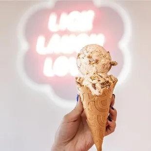 Gingerbread Cookie Ice Cream on Gingerbread Cone.