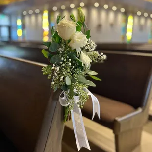 Wedding Pew Flowers