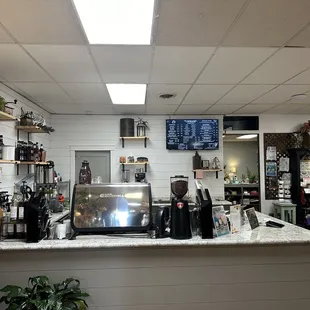 Coffee bar in the back of the store