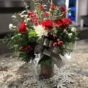 Christmas floral arrangement