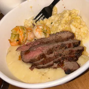 Steak and shrimp plate