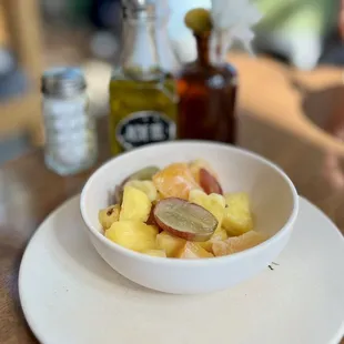 For once, a fruit plate that did not have melons in it.