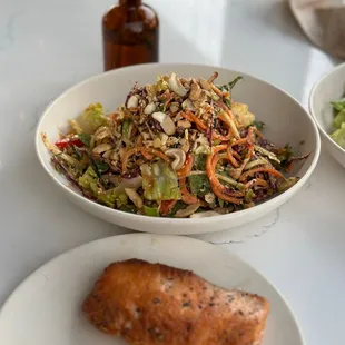 Chopped Vegetable salad with Salmon