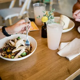 two people eating at a table