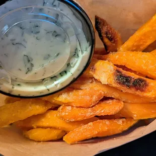 Sweet Potato Fries with a Buttermilk Yogurt Ranch