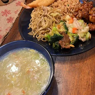 The meal, all plated up at home.
