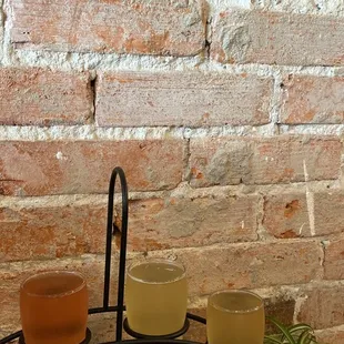 three glasses of kombucha