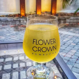 Nice outdoor patio with drink