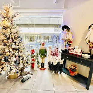 a christmas tree in a store