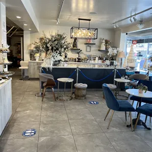 the inside of a flower shop