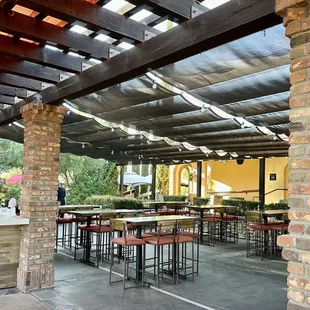 the outdoor dining area