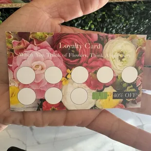 Back of business card for your stamps