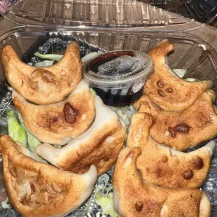 Potstickers (way too thick! Filling was good though.)