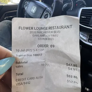 Total for our food. (4 items, big portions!)