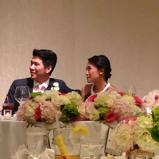 Bride and groom table decorations