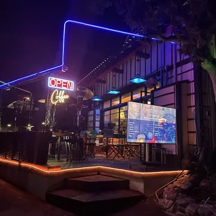 Outside view at night