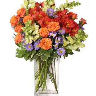 This was the photo on the website. We paid extra to upgrade the flowers from the ones in this photo.