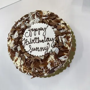 a birthday cake on a table