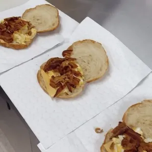 our breakfast sandwiches