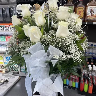 Thank you Carole for my beautiful bouquet of white roses.. and mostly thank you to the one who makes the effort to make sure I get one...