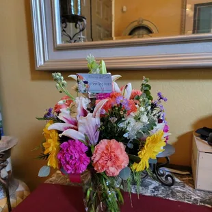 Custom flower arrangement.