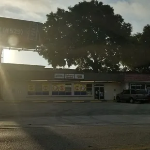 the sun setting in the background