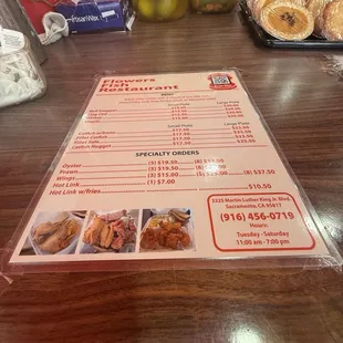 Menu to go