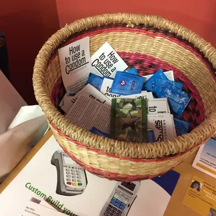 While waiting for your fish to fry....have a free condom or two.