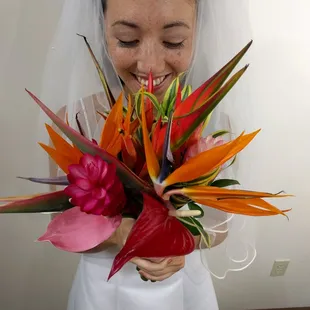 Tropical wedding bouquet