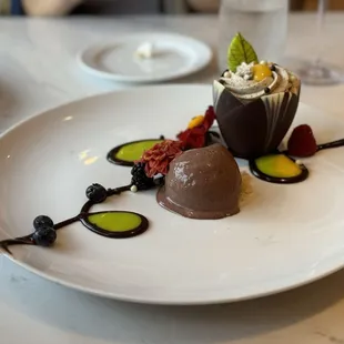 Chef's special dessert; chocolate cup